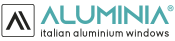 Logo ufficiale Aluminia su sfondo chiaro – Italian aluminium windows